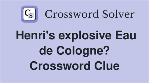 cologne water crossword clue.